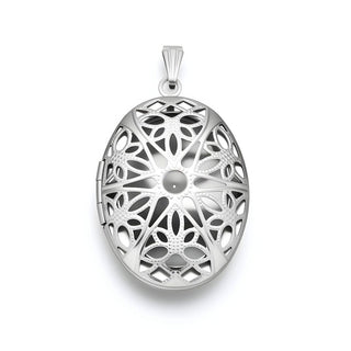 5pcs 316 Surgical Stainless Steel Living Memory Floating Lockets, 35mm Oval Filigree Flower Waterproof Pendants, MP-A6