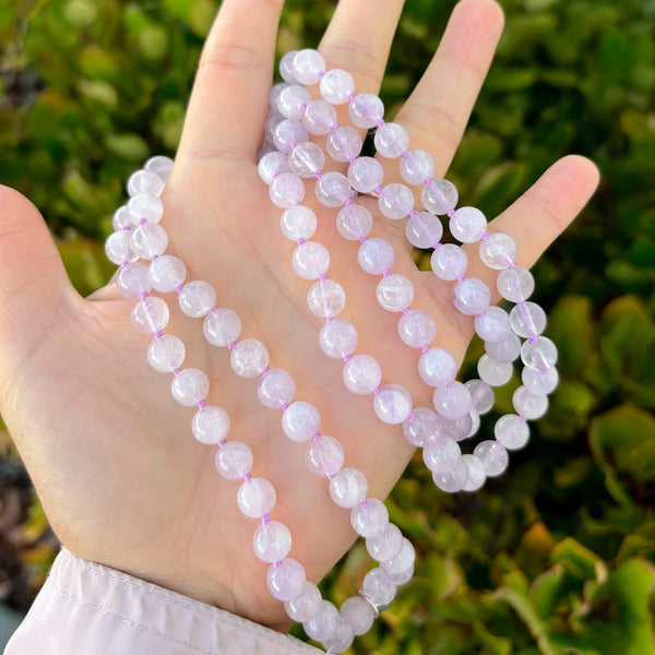 Adabele Premium 108 Mala Bead Tassel Necklace, 8mm Natural Purple Lavender Jade Gemstone, Buddhist Japa Prayer Beaded Jewelry RGN21