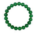 1 Strand Stretch Natural Green Jade Beaded Gemstone Bracelet, 8mm Bead, Length Selections: 7 inch/7.5 inch/8 inch/8.5 inch