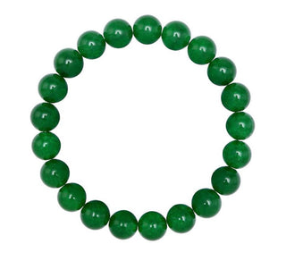 1 Strand Stretch Natural Green Jade Beaded Gemstone Bracelet, 8mm Bead, Length Selections: 7 inch/7.5 inch/8 inch/8.5 inch