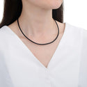 1pc Black Leather Cord Necklace, Sterling Silver Clasp, 3mm Diameter, Length Selections: 16 inch/18 inch/20 inch/22 inch