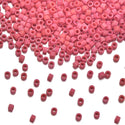 30g Miyuki Delica 11/0 Seed Beads, Opaque Matte Luster Red DB362