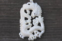 1pc Beautiful Sacred Dragon & Phoenix Hand Carved White Buffalo Bone Drop Pendant, Symbol of Strength Prosperity Pendant, with Sterling Silver Bail, 2.1 Inch, BP-59