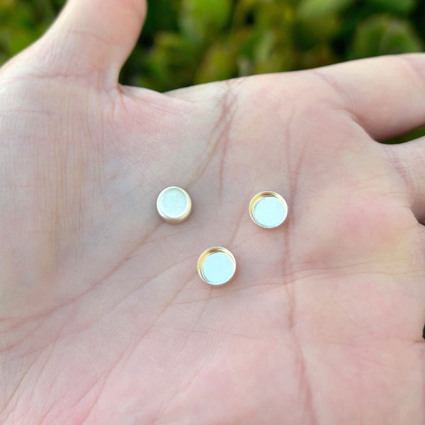 5pcs 1/20 14K Gold Filled Bezel Cups, Inner Hole Diameter Selections: 4mm/6mm/8mm