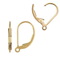 2pcs Real 1/20 14K Gold Filled Strong Leverback Earring Hooks, Open Ring, 16x10mm, JK1-G