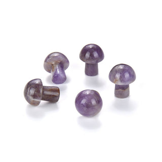 4pcs Natural Purple Amethyst Hand Carved Mushroom Gemstone, 20mm Loose Cut Stones, G3P-B2