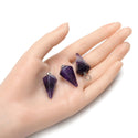 2pcs Natural Purple Amethyst Gemstone Pendant Drops, 25mm, G2P-M2