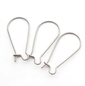 10pcs 925 Sterling Silver Kidney Earring Hooks, 0.8mm/20 Gauge, Length Selections: 20mm/25mm/30mm/36mm