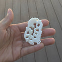 1pc Beautiful Sacred Dragon & Phoenix Hand Carved White Buffalo Bone Drop Pendant, Symbol of Strength Prosperity Pendant, with Sterling Silver Bail, 2.1 Inch, BP-59