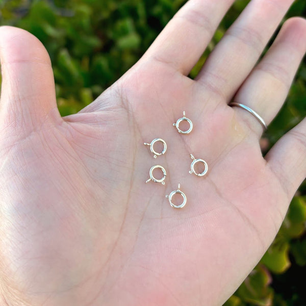 10pc Real 1/20 14K Gold Filled Small Springring Clasps, Closed Jump Ring, Size Selections: 5mm/6mm