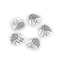 20pcs Mother Daughter Forever Heart Charms, 29mm Large Double Sided Heart Drop Pendants, Antique Silver, MC-D8