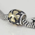 1pc Solid 925 Sterling Silver Gold Celtic Cross Protection Faith Bead Charm, Compatible with Pandora All Other Charm Bracelet, EC92