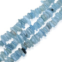 Natural Blue Aquamarine Gemstone Flat Coin Chip Beads, Irregular, 7mm-10mm, Hole ID 1mm, 15 Inch/1 Strand, GZ7-6