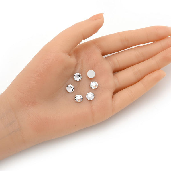 25pcs Genuine Preciosa MAXIMA Chaton Rose Round Flat Back Crystal Rhinestone, Foil Back, Crystal Clear, SS34, 7.07-7.27mm, Prm-S341