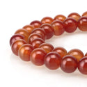 Natural Carnelian Gemstone Round Beads, 1 Strand/15 Inch, Size Selections: 4mm/6mm/8mm/10mm