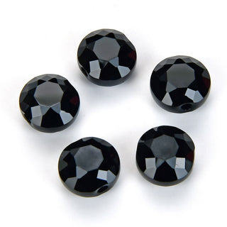 25pcs Adabele Austrian Faceted Flat Round Coin Crystal Beads #5052, Jet Black, 8mm, Hole ID 1mm, SSMR823
