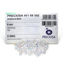 288pcs Preciosa Faceted Bicone Crystal Beads, Crystal AB, 6mm, Hole ID 1mm, Prw-602