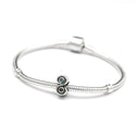 1pc Real 925 Sterling Silver Charm, March Birthstone Bead, Cubic Zirconia CZ Blue Aquamarine Gemstone, Compatible with Pandora all Other Charm Bracelets, EC411