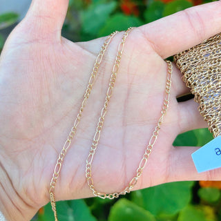 33 Feet Diamond Cut Figaro Chain Link, Raw Brass Uncoated/Unplated, 4.6x2mm