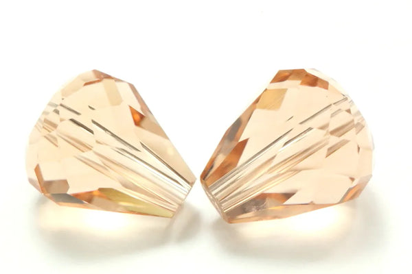 24pcs Adabele Austrian Faceted Teardrop Crystal Beads #5500, Light Peach Pink, 10mm x 8mm, Hole ID 1.1mm, SST-1018