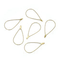 20pcs Raw Brass Large Teardrop Beading Hoops, 0.7mm/21 Gauge, 50mm x 24mm, Unplated/Uncoated, CX130-1