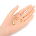 5pcs 925 Sterling Silver Large Hole Round Spacer Beads, Real 18K Yellow Gold Plated, 10mm, Hole ID 4.5mm, SS199-10