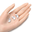 4pcs Natural White Howlite Hand Carved Moon Gemstone, 18mm Loose Cut Stones, G3P-A7