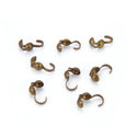 100pcs Clamshell Calotte Bead Tips, 9mm Crimp End Caps,  Antique Bronze Plated Brass, Open Hook, 4mm Cup, CF82-4