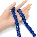 Natural Dark Sapphire Blue Jade Gemstone Faceted Round Beads, 8mm, Hole ID 1mm, 14 Inch/1 Strand, GH-F9