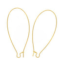 50pcs Tarnish Resistant Kidney Earring Hooks, 18K Yellow Gold Plated Brass, Size Selections: 18mm/25mm/30mm/36mm/43mm/47mm