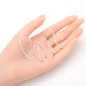 100pcs Curved Noodle Tube Beads, Sterling Silver Plated Brass, Hole ID 1.5mm, Size Selections: 25mm/30mm/35mm/40mm/50mm