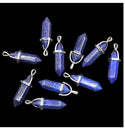 1pc Natural Blue Lapis Lazuli Gemstone Pendant Necklace, 18 Inch Surgical Stainless Steel Chain, GGP-C2