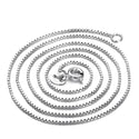 1pc 925 Sterling Silver Box Link Chain Necklace, Tarnish Resistant Rhodium Plated, 0.8mm, Strong Thin Small, 18 inch, SSX21-18