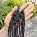 100pcs Creative Club Faceted Cube Crystal Glass Beads, Jet Black, 6mm, Hole ID 1mm, CCC623