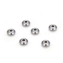 100pcs 4mm 304 Stainless Steel Saucer Rondelle Spacer Beads – Small, Loose, Silver Tone (4mm/6mm)