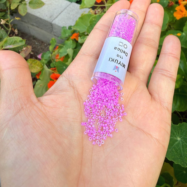 7.5g Miyuki Delica 11/0 Seed Beads, Luminous Purple Plum Crazy DB2038