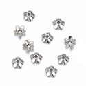 200pcs 5-Petal Flower Bead Caps, 6mm Small Bead End Caps, Antique Silver, MC-AB12