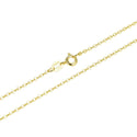 1pc 925 Sterling Silver Diamond Cut Flat Cable Link Chain Necklace, Real 18K Yellow Gold Plated, 1.3mm, Small, Length Selections: 18 inch/20 inch/22 inch