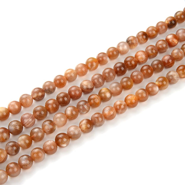 Natural Multi-Color Sunstone Gemstone Round Beads, 15 Inch/1 Strand, Size Selections: 6mm/8mm/10mm