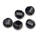 25pcs Adabele Austrian Faceted Flat Round Twist Coin Crystal Beads #5621, Jet Black, 8mm, Hole ID 1mm, SSW823