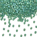 7.5g Miyuki Delica 11/0 Seed Beads, Translucent Matte Rainbow Green DB858