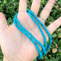 Natural Stabilized Blue Turquoise Gemstone Rondelle Beads, 15 Inch/1 Strand, Size Selections: 4x2mm, 5x3mm, 6x3mm, 8x5mm