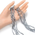 500pcs Creative Club Faceted Bicone Crystal Glass Beads, Silver Shade, 4mm (0.16 Inch) Small Tiny, Hole ID 0.9mm, CCB432