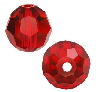 50pcs Adabele Austrian Faceted Round Crystal Beads #5000, Siam Red, Size Selections: 4mm/6mm/8mm/10mm