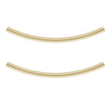 5pcs Real 1/20 14K Gold Filled Curved Noodle Tubes, Hole ID 1.2mm, Length Selections: 20mm/25mm/30mm