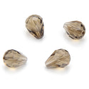 24pcs Adabele Austrian Faceted Teardrop Crystal Beads #5500, Smoked Quartz, 10mm x 8mm, Hole ID 1.1mm, SST-1021