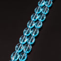 50pcs Creative Club Faceted Flat Oval Crystal Beads, Aquamarine Blue, 16x12mm/Large, Hole ID 1.1mm, CCO-10