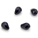 24pcs Adabele Austrian Faceted Teardrop Crystal Beads #5500, Jet Black, 8mm x 6mm, Hole ID 1mm, SST-823