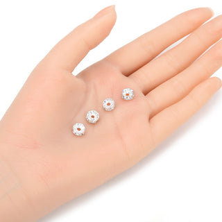 100pcs Grade A Rhinestone Rondelle Beads, Clear Rhinestone, Sterling Silver Plated Brass, Size Selections: 4mm/5mm/6mm/8mm/10mm/12mm