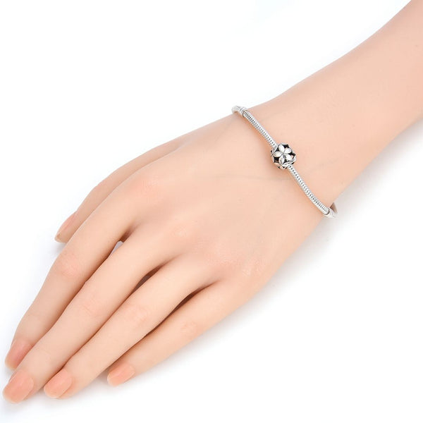 1pc Real 925 Sterling Silver Star Flower Bead Charm, Compatible with Pandora All Other Charm Bracelet, EC6-B2
